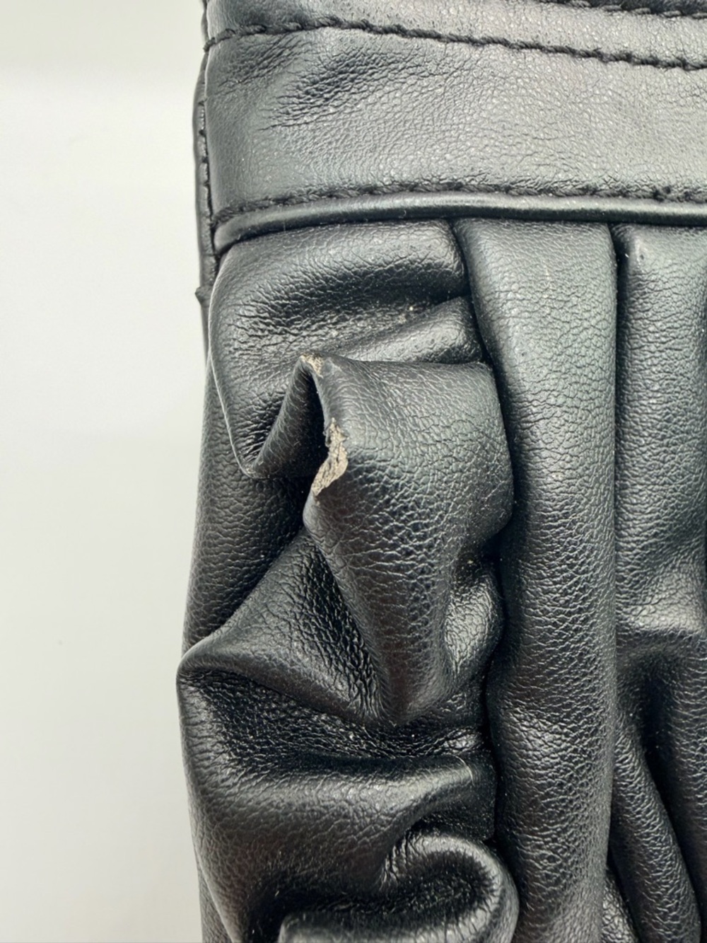 Elle Black Ruffle Zip Wristlet Clutch - Picture 7 of 8
